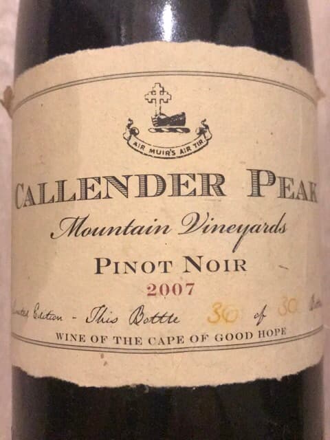 Callender Peak Mountain Vineyards Pinot Noir