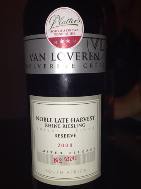 Reserve Noble Late Harvest Rhine Riesling