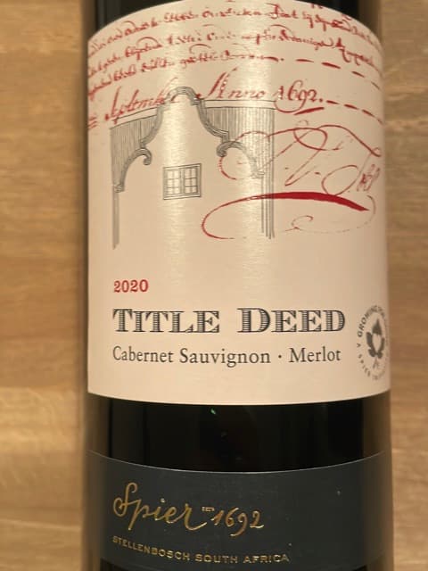 Title Deed Cabernet Sauvignon - Merlot
